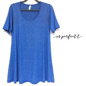 🔴SOLD🔴LuLaRoe Heathered Blue Perfect T Swing Top